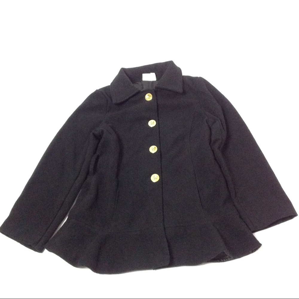 Girls Peacoat Winter Jacket Size 16 Black